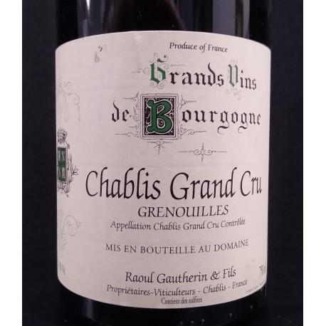 CHABLIS GRAND CRU GRENOUILLES