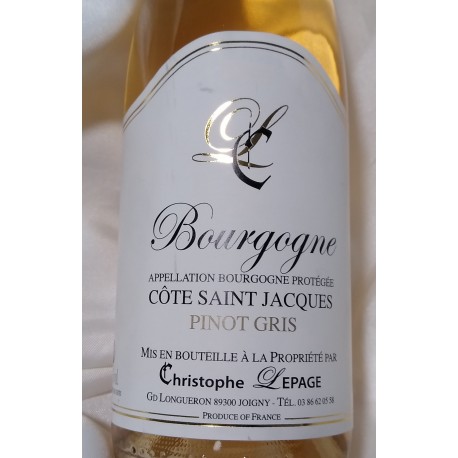 BOURGOGNE CÔTES SAINT JACQUES PINOT GRIS 1/2