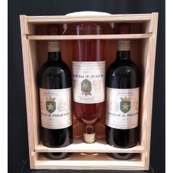 CAISSE BOIS POUR 3 BOUTEILLES BANDOL