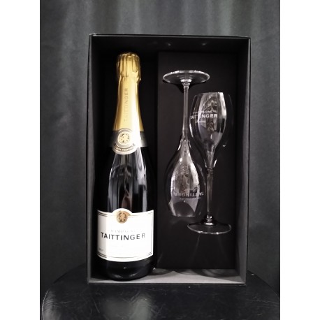 COFFRET BOUTEILLE PRESTIGE BLANC + 2 FLUTES - La Cave du Maréchal