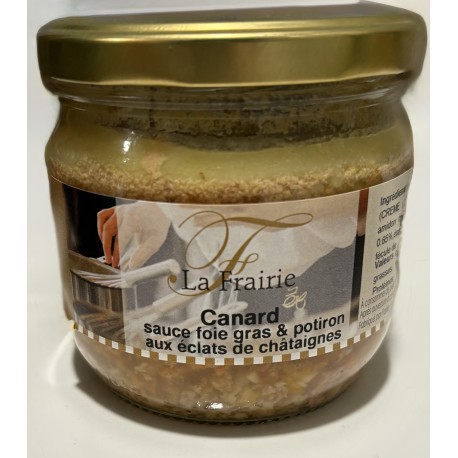 CANARD SAUCE FOIE GRAS ET POTIRON AUX CHATAIGNES