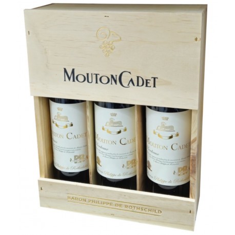 COFFRET 3 BOUTEILLES BORDEAUX MOUTON CADET HERITAGE